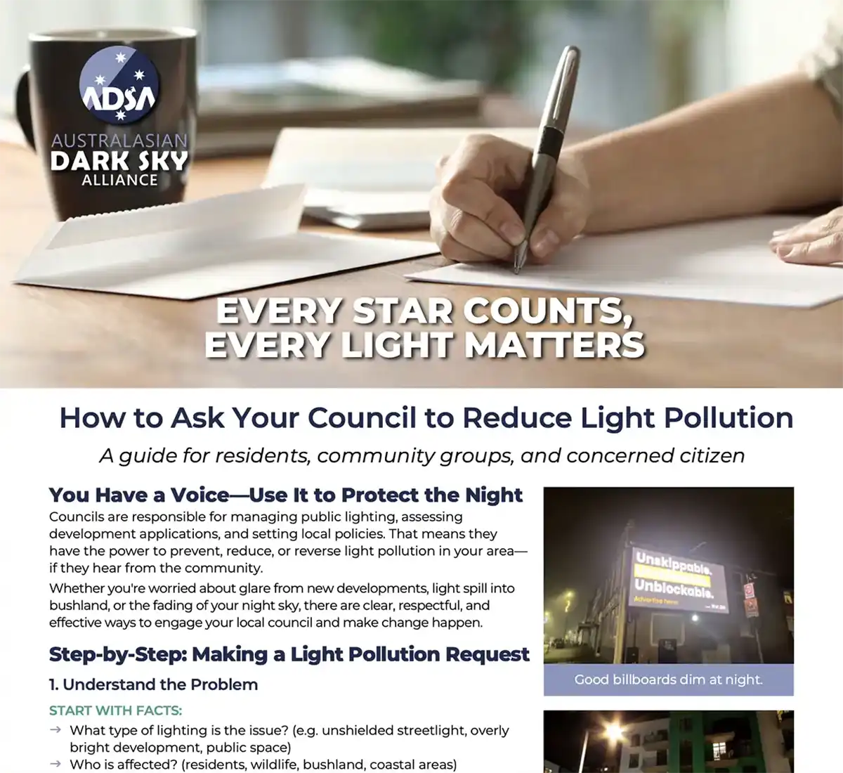 Australasian Dark Sky Alliance - Every Star Counts Toolkit - Included with membership