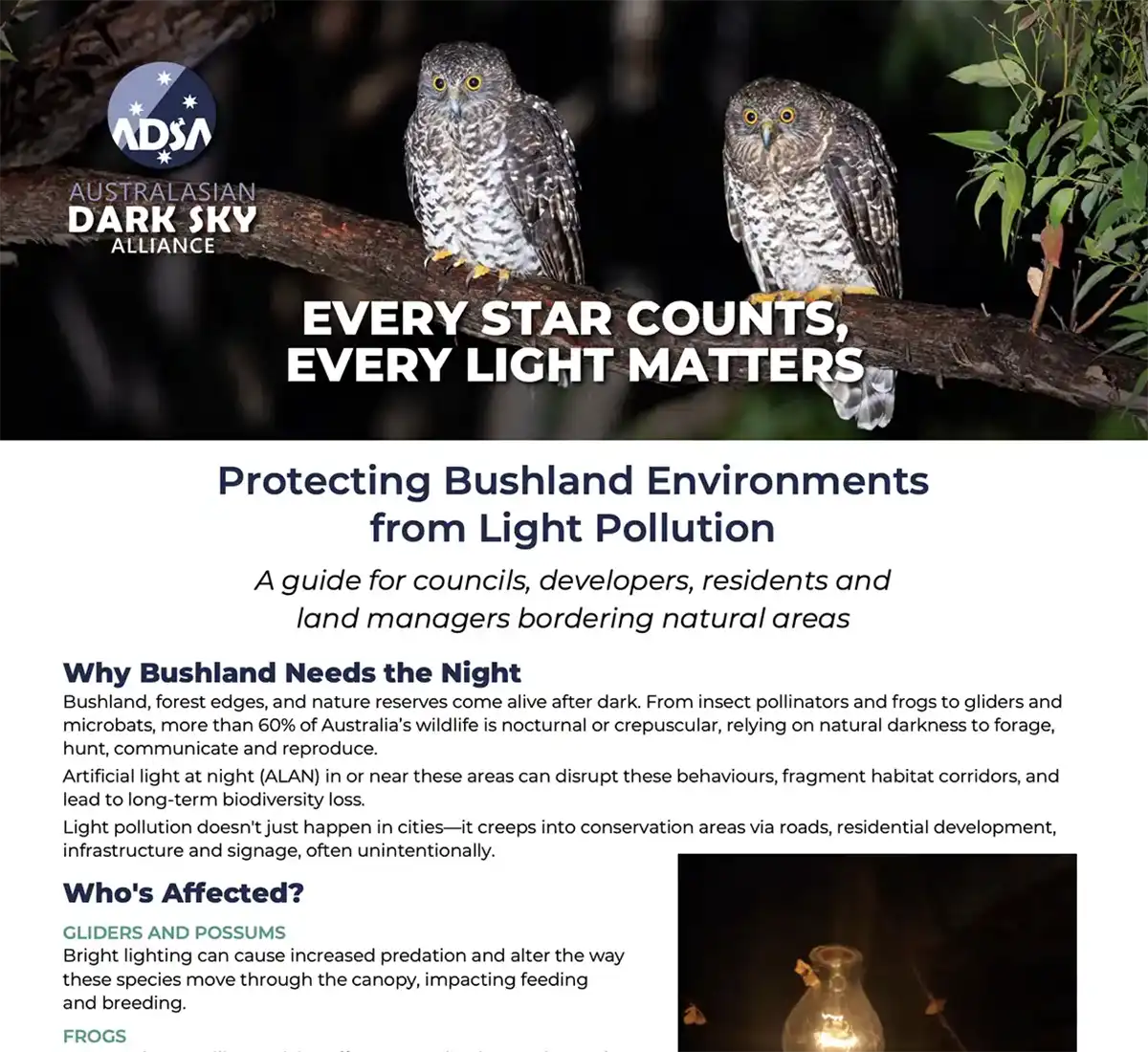 Australasian Dark Sky Alliance - Every Star Counts Toolkit - Included with membership